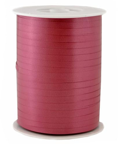 Geschenkband Ringelband 5mm x 500m wasserfest - 30 FARBEN in 5/10/19/31/50mm - Dekoband aus Kunststoff - Polyband zum Anbinden von Luftballons - Schleifenband zum Basteln - Weinrot