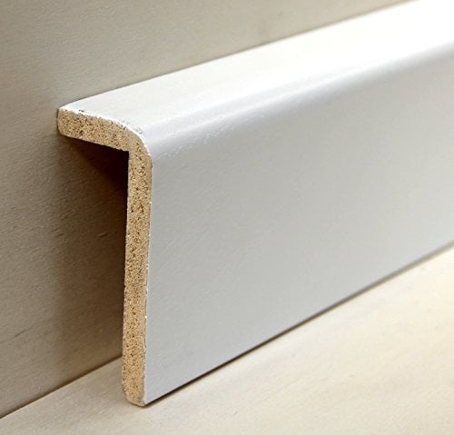 Hobby Legno - Battiscopa Copritubo Massello In Legno Di Ayous laccato bianco mm. 92X38X3000 (Prezzo Per ml. 6) completo di listello per sostegno spessore. Made in Italy.