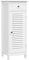 VASAGLE Bathroom Cabinet Narrow Storage Cabinet Small Cabinet with Drawer Slat Door for Bathroom Living Room Bedroom 30 x 32 x 87 cm White BBC43WT