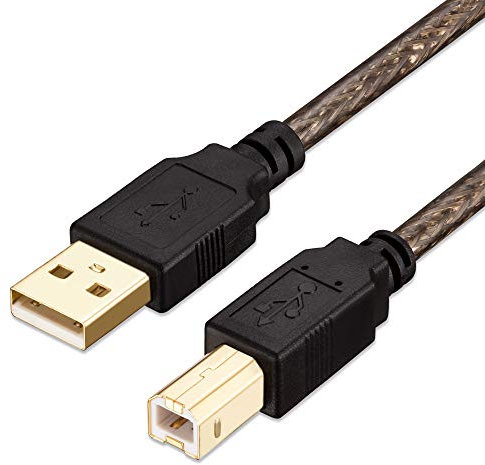 TanQY Printer Cable 5M, USB 2.0 High Speed Gold-Plated Connectors Printer Scanner Cable Cord A Male to B Male (5m, black)
