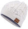Fanzhou Wireless Bluetooth Beanie with Headphones Built in Double Knit Hands Free Music Cap with Stereo Speaker Removal Winter Beanie Hat for Running Skiing Skating Hiking Cycling (White)