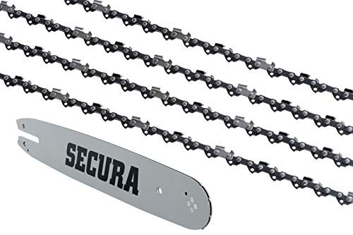 4 Chaînes + guide adapté pour Husqvarna 455 Rancher | 45cm 0.325 72M 1,5mm