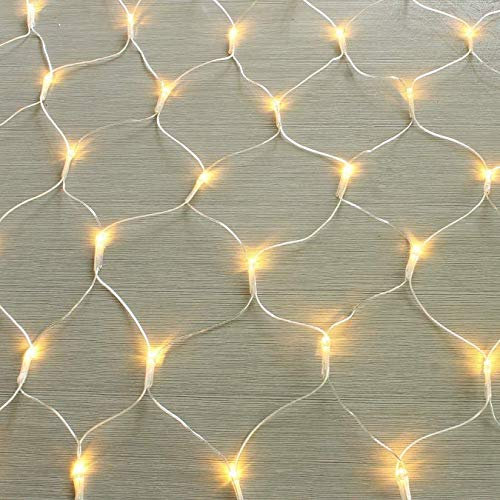 Gresonic 320er LED 1.8m*2.5m Lichternetz Lichtervorhang Lichterkette Warmweiß Deko Leuchte Innen und Außen Weihnachten Hochzeit mit Stecker (320LED, Dauerlicht)