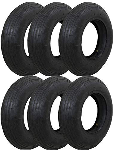 6x 4.80/4.00-8 Tyres and Inner Tubes for Wheelbarrows (400x8 / 4.80x8)