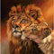 Bimkole 5d Diamond Painting Kit Bricolaje Arte Pareja De Leones, Bestia Al Atardecer Pintura Diamantes Kits Estampados De Punto De Cruz Diamantes de Imitación Decoración de Pared, (40x40 cm)