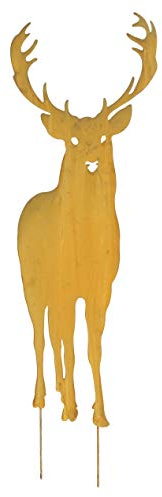 FRANK FLECHTWAREN Gartenstecker Hirsch, tolle Gartendeko in Rostoptik, 45 x 84 cm, EIN Highlight für jeden Garten