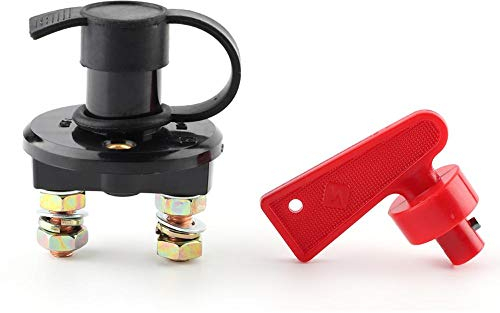 Terisass Autobatterieschalter ABS Aluminium 350A Hochstrom Auto Motorrad Batterie Ausschalter M10 Batterietrennschalter Haupttrennschalter Universal