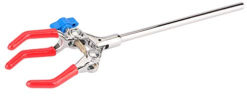 Labasics 3-Zinke Drehgelenk Klemme, Robuste 3 Prong Swivel Clamp Einzeleinstell Mehrzweck Verlängerungsklemme Finger-Style Laborklemme mit 17 cm Stab Universal Laborzubehör