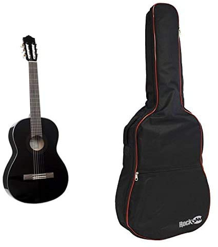 YAMAHA C40BLII Chitarra ClassicaChitarra 4/4 Classica in Legno (65 cm, scala da 25 9/16”)6 Corde in Nylon & Rockjam Imbottito Sacchetto della Chitarra Acustica con Manico e Tracolla