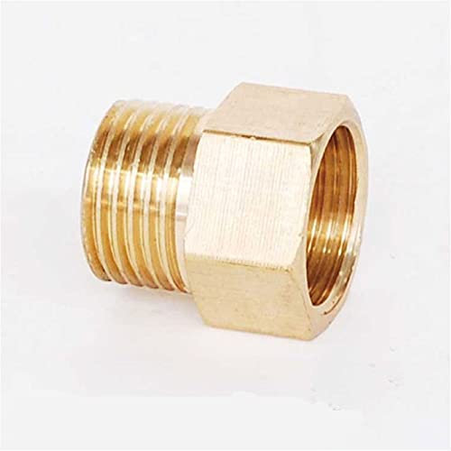 Lnanqing-Brass Adapter Copper M/F 1/8,1/4,3/8,1/2 Male To Female Threaded Brass Coupler Adapter Brass Pipe Fitting, Garden Hose Connector (Thread Specification : 03 F x 01 M)