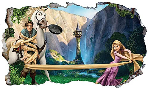 Wandtattoos - 3D -Cartoon Anime Rapunzel Wall Print Adhesive Aufkleber Aufkleber Grafik Poster- Poster Vinyl - 60x90 cm