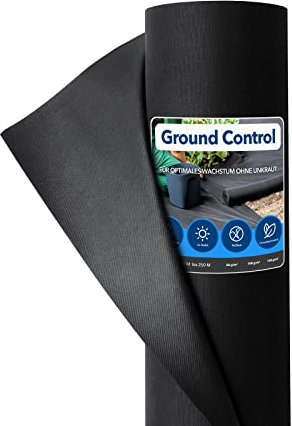 KARAT Toile anti-mauvaises herbes 15 m² - Toile de jardin 150 g/m² - Film de paillage - Perméable à l'eau et à l'air - Ground Control (1,5 x 10 m, 1 rouleau, noir)