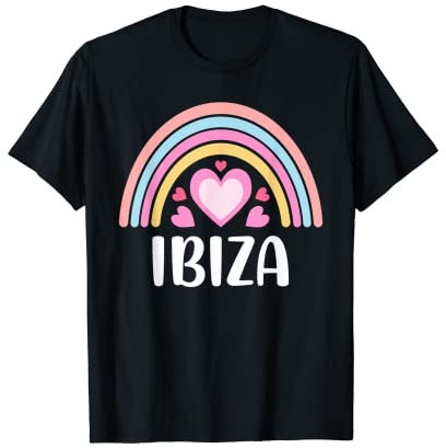 Ibiza para mujer Rainbow Hearts Camiseta