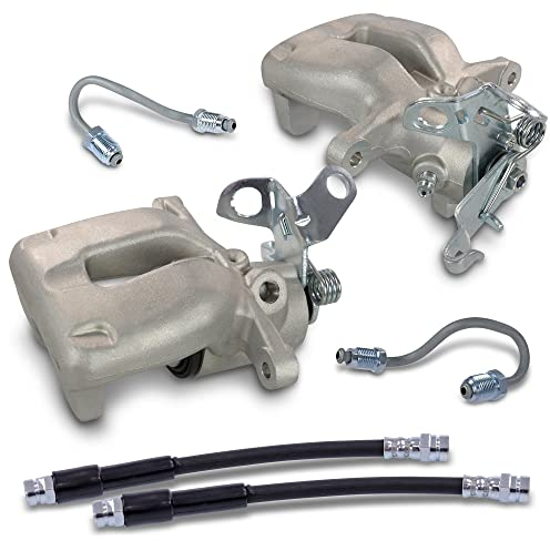 ATEC Germany 2x Bremssattel hinten links und rechts Bremszange ohne Halter Faustsattel, inkl. Bremsrohr Bremsleitung, Kompatibel mit A udi A3 (8P1), A3 Sportback (8PA), SEAT ALTEA (5P1), ALTEA XL (5P5