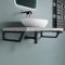 Sogood 2 Pièces Équerre de Fixation Noir Plan de Toilette Étagère Tablette Murale Porte-Serviette en Acier Inoxydable 48x2,5x15cm WH04
