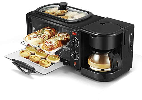 3 in 1 Electric Breakfast Machine Multifunction Coffee Maker Stove Mini Oven Household Bread Pizza Oven Stove