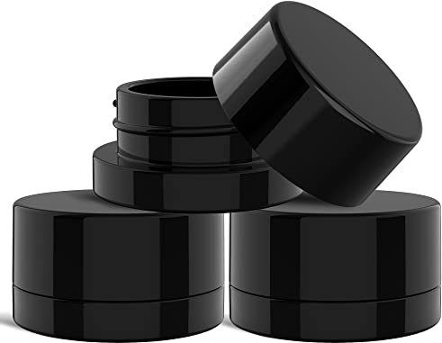 200 Stück dicke schwarze Gläser mit schwarzen, kindersicheren Deckeln – UV-beständig – Aufbewahrung für Öl, Wachs, Lippenbalsam, Kosmetik – kindersicherer Behälter