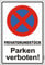 Schild Privatgrundstück Parken Verboten Aluminium Reflektierend - 44x30cm Schild Privatgrundstück Groß