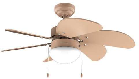 Cecotec - Ventilateur de Plafond avec Lumière EnergySilence Aero 3600 Vision Full Orange - 50 W, Diamètre 91 cm, Ampoule non Incluse, 3 vitesses, 6 Pales, Mode Été/Hiver, Design Élégant