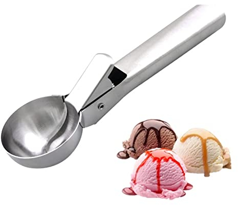 Cuillère à glace en acier inoxydable - Cuillère à glace de 18 cm - Poignée ergonomique pour une utilisation domestique et professionnelle - Idéal pour les boules de glace