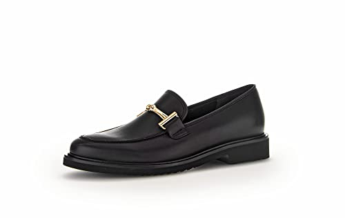 Gabor Damen Slipper, Frauen Slip On,College Schuhe,Businessschuhe,Slip-ons,Mokassins,Halbschuhe,Slides,Loafer,schwarz (Gold),39 EU / 6 UK
