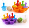 Mini Moldes Helados Silicona, Moldes para Helados y Polos Sin BPA, Poleras Helado Bebe Niños, Ice Cream Mold, Ice Lolly Moulds, Molde Reutilizables para Hacer Helados Caseros (Morado+Naranja)