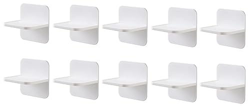 LAKYMIE 10 pioli di supporto per mensole, autoadesivi, a forma di L, ganci adesivi per mobili, armadi, librerie, scaffali