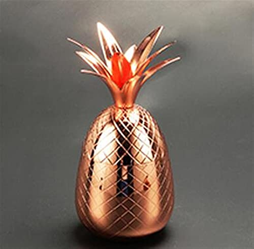 EAUSO Coffee Ceramic Mug,Water Cup,Pineapple Cocktail Stainless Steel Metal Copper Cups 900ml with Lid Beer Mug (Color : Gold Plated 900ml) (Color : Copper Plated 900ml)