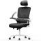 rattantree Office Desk Ergonomic Chair, Computer Chairs with Adjustable Headrest and Lumbar Support, Swivel Mesh Chairs with Flip-up Armrests, High Back Work/Study PC Chair-Black whith White