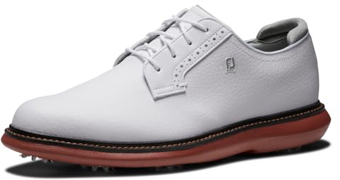 FootJoy FJ Traditions Blucher, White/White/Brick, 10.5 UK Medium