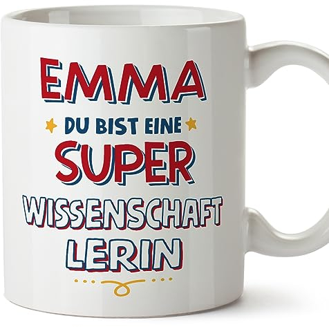 Mugffins Tassen Personalisierten für WISSENSCHAFTLERIN Frau - Auf Deutsch - Du Bist Super - 11 oz / 330 ml - Individuell Anpassbar Geschenk Mitarbeiter