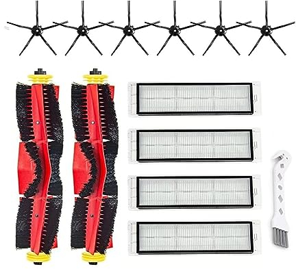 ORCOW Kompatibel mit Xiaomi Roborock S6 S5 Max S4 E4 Roboter-Staubsauger-Rollenbürste, Seitenbürste, Filter, Reinigungswerkzeug-Kehrmaschinen-Teilen