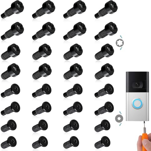 Ouligay 32 Stück Ring-Türklingelschrauben Ersatz,Video-Ring-Türklingel-Ersatz, Sicherheitsschrauben Zubehör Kompatibel mit Smart Home Video Türklingel