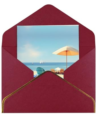 XqmarT Geburtstagskarten mit Strandkörben und Landschaftsdruck, leere Karten, Grußkarte mit Umschlägen, Dankeskarte für alle Anlässe