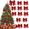 12 Stück 14 cm Mini-Weihnachtsschleifen Deko, Pailletten-Kränze, Schleifen, kleine Weihnachtsbaumspitze, Glitzer-Fliegen, Kränze, Schleifen, Weihnachtsschleifen, Dekoration, Girlande (Rot)