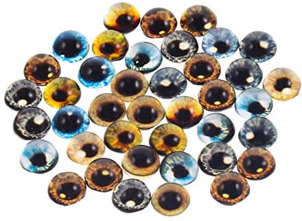 SHINEOFI 200 Pcs Gem Patch Round Beads Gemstone Patches Red Contacts DIY Eyes Eyeballs Halloween Cameo Pendant Settings Cabochons Halloween Beads Half Round Gems Glass Ring Simulation Doll