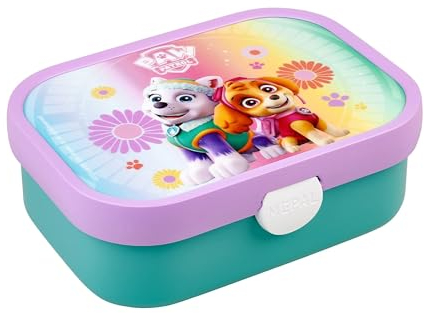 Mepal - Lunchbox Campus - Bento Lunchbox für Kinder - Brotdose mit Bento-Fach & Gabel - Meal Prep Box mit Clip-Verschluss - BPA-frei & Spülmaschinenfest - 750 ml - Paw Patrol Girls 2.0