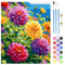 QENSPE Peinture par Numero Adulte Kits de Peinture et D'artisanat pour Débutants,Paint by Numbers sans Cadre 40x50CM Décoration Murale Maison Cadeau - Fleurs Colorées