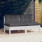 BUKSCYJS Sofas,Gartensofas,Schlafsofas,Gartenmöbel,2-Sitzer-Gartensofa mit Anthrazit Kissen Massivholz Kiefer für Hinterhöfe, Terrassen, Pools, Balkone, Veranden oder Gärten