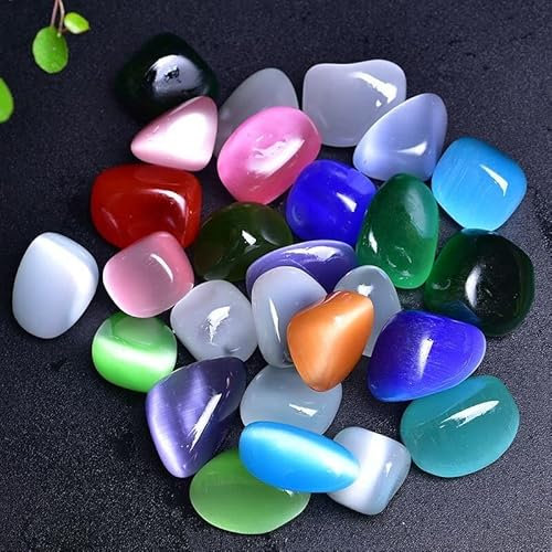 AUOQKQUT 15-30mm Taille Naturel Quartz Oeil De Chat Pierre De Cristal Pierre Colorée Gravier Spécimen Aquarium Fish Tank Décoration, Oeil De Chat Pierre, 1 Paquet décoration d'intérieur