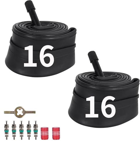 47/57-305 Fahrradschlauch mit 32mm Schrader-Ventil,16x1.75/2.125 Robuste Fahrradschläuche für BMX, MTB, Kinderfahrrad, Straßen- und Mountainbike, 16x1.75/1.95/2.10/2.125, 2er-Pack