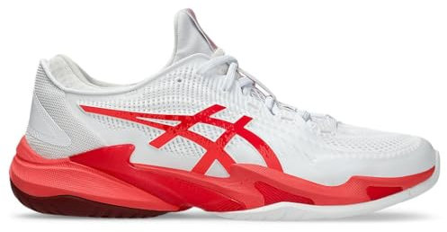 ASICS Herren Court FF 3 Novak Sneaker, Weiss/ELEKTROROT, 45 EU