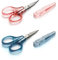 Beaditive detail handwerk scheren set (2 stk.) gebogen und gerade, sharp, compact | nähen, sticken, papier schneiden, crafting | edelstahl | schutzhülle (Blau)