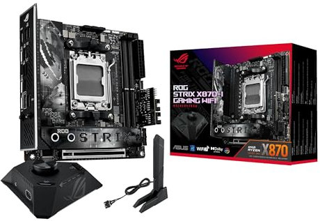 ASUS ROG Strix X870-I Gaming WiFi AMD AM5 X870 Mini ITX mITX Scheda madre 10+2+1 Power Stages, Dynamic OC Switcher, Core Flex, DDR5 AEMP, WiFi 7, 2X M.2, PCIe® 5.0, Q-Release Slim, USB4®, AI OCing