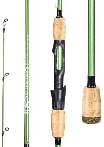 Sougayilang Angelruten,24 Tonnen Kohlefaser Spinnrute & Casting Rod Edelstahl Führungen,Leichte Baitcasting Rute - Zwei Stücke-Spinnen- 1,8M