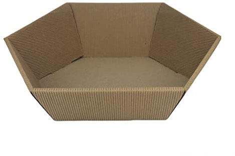 schenken-24 1 x Präsentkorb 6-eck klein Natur - Maße 29x27 cm - Geschenkkorb - Präsentkörbe - Geschenkverpackung -