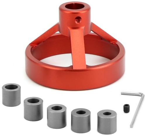 QWORK® Präziser Bohrhilfe Senkrecht Bohren - Holzbearbeitungs Bohrlocher Locator mit 5/6/7/8/9/10mm Bohrbuchsen - Robuste Konstruktion aus Aluminiumlegierung in Rot