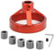 QWORK® Präziser Bohrhilfe Senkrecht Bohren - Holzbearbeitungs Bohrlocher Locator mit 5/6/7/8/9/10mm Bohrbuchsen - Robuste Konstruktion aus Aluminiumlegierung in Rot