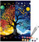 Exerz Kit de pintura por números, lienzo de 30 x 40 cm con pigmento acrílico, pinceles y accesorios (árbol)