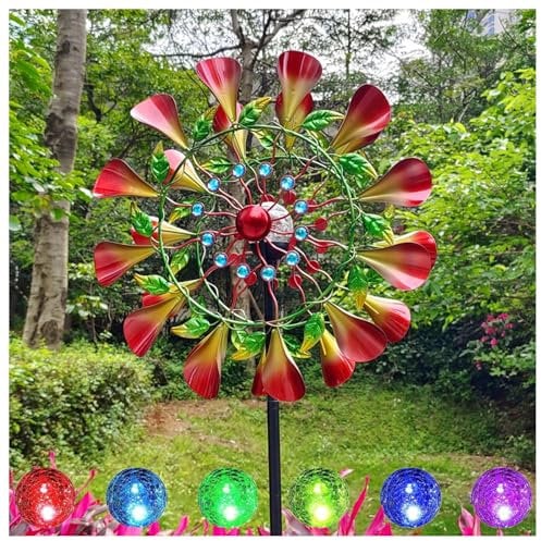 Ruiseawing 83in Wind Spinner Windmühlen für Garten 360 ° Wind Mit Kinetische Metall Windmühle